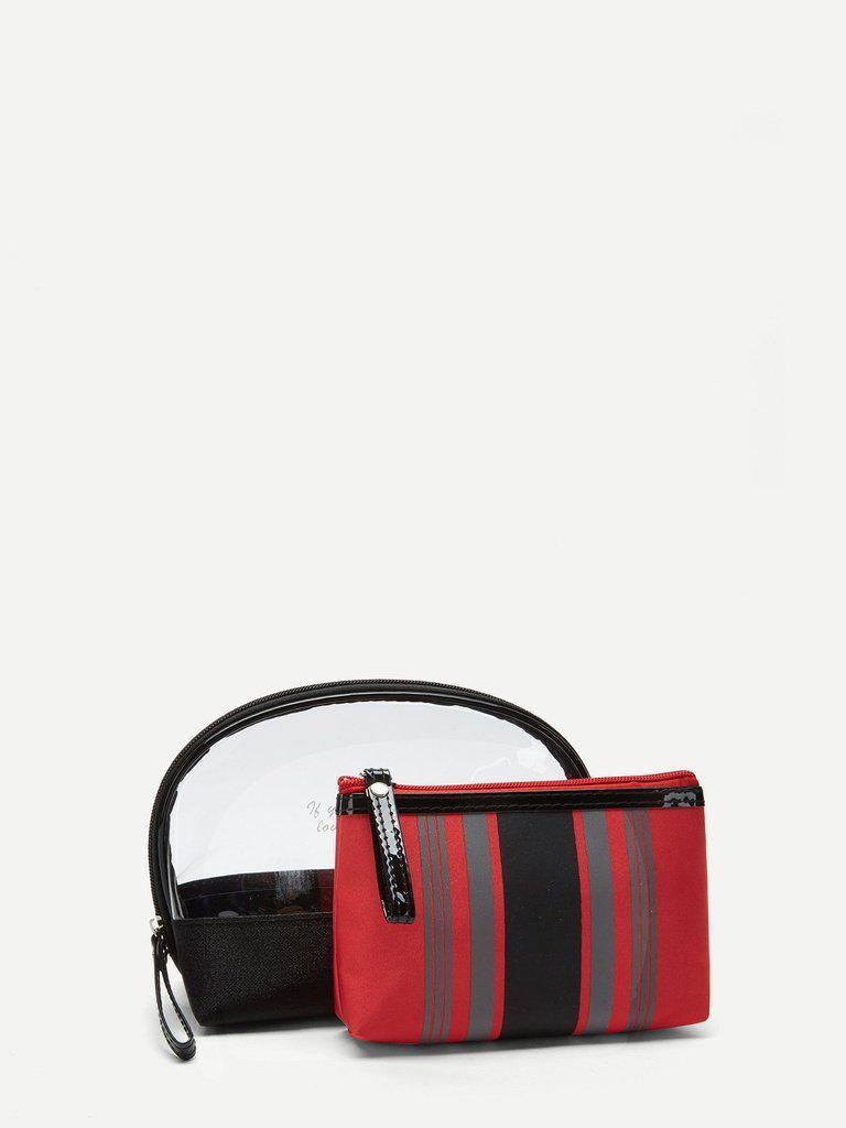 Striped Makeup Bag 2pcs-makeup-Des Mess
