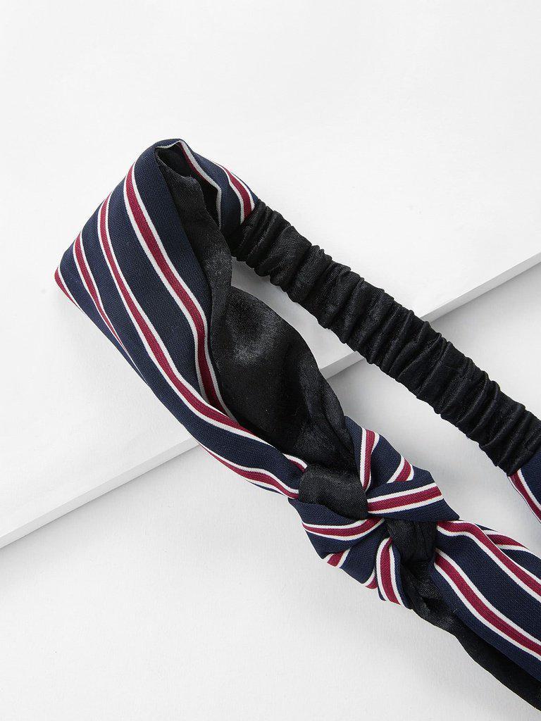 Striped Knot Headband-hair-Des Mess