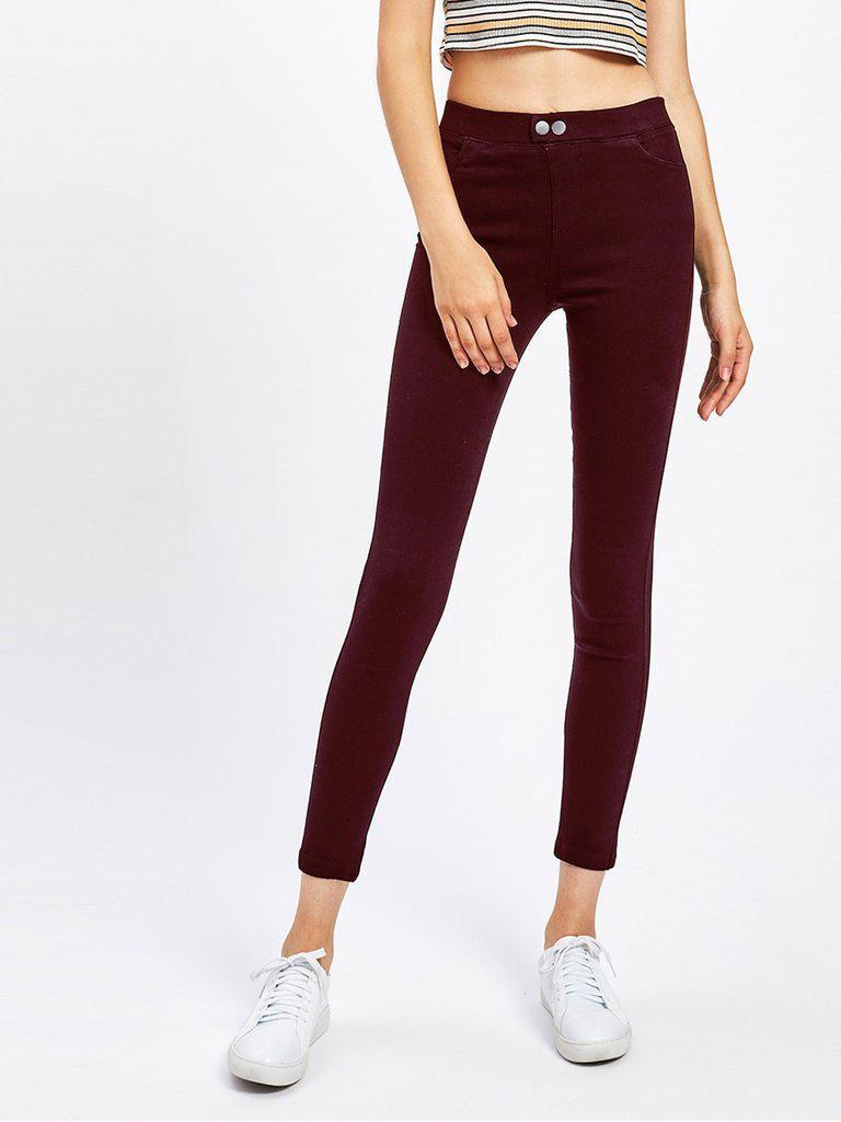 Wine Skinny Jeans-bottom-Des Mess