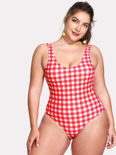Open Back Grid Swimsuit-swimwear-Des Mess