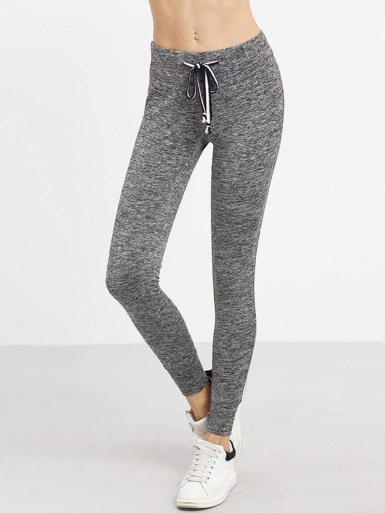 Dark Grey Tie Waist Sports Pants-sportswear-Des Mess
