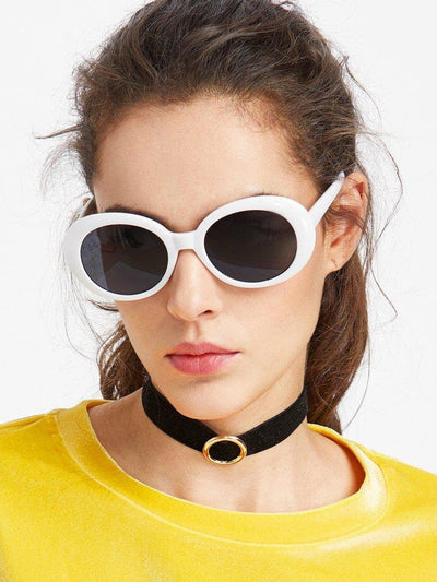 Contrast Frame Flat Lens Cat Eye Sunglasses-accessories-Des Mess