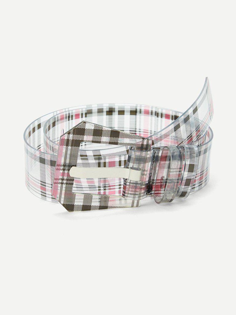 Plaid Clear Belt-accessories-Des Mess