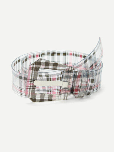 Plaid Clear Belt-accessories-Des Mess