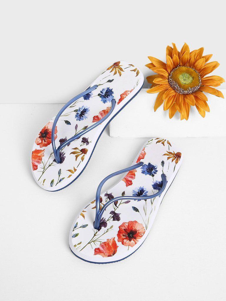 Floral Toe Post Sandals-shoes-Des Mess