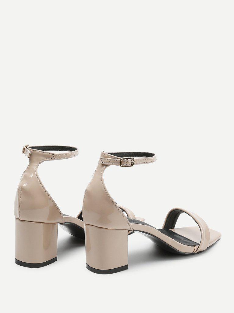 Square Toe Chunky Heeled Sandals-shoes-Des Mess