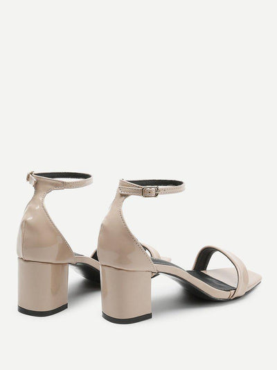 Square Toe Chunky Heeled Sandals-shoes-Des Mess
