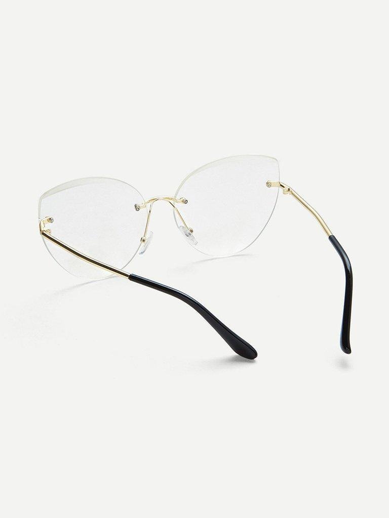 Rimless Cat Eye Glasses-accessories-Des Mess