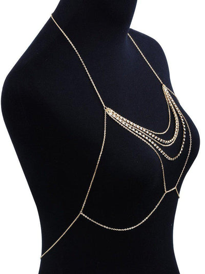 Rhinestone Decorated Chest Body Chain-jewelry-Des Mess