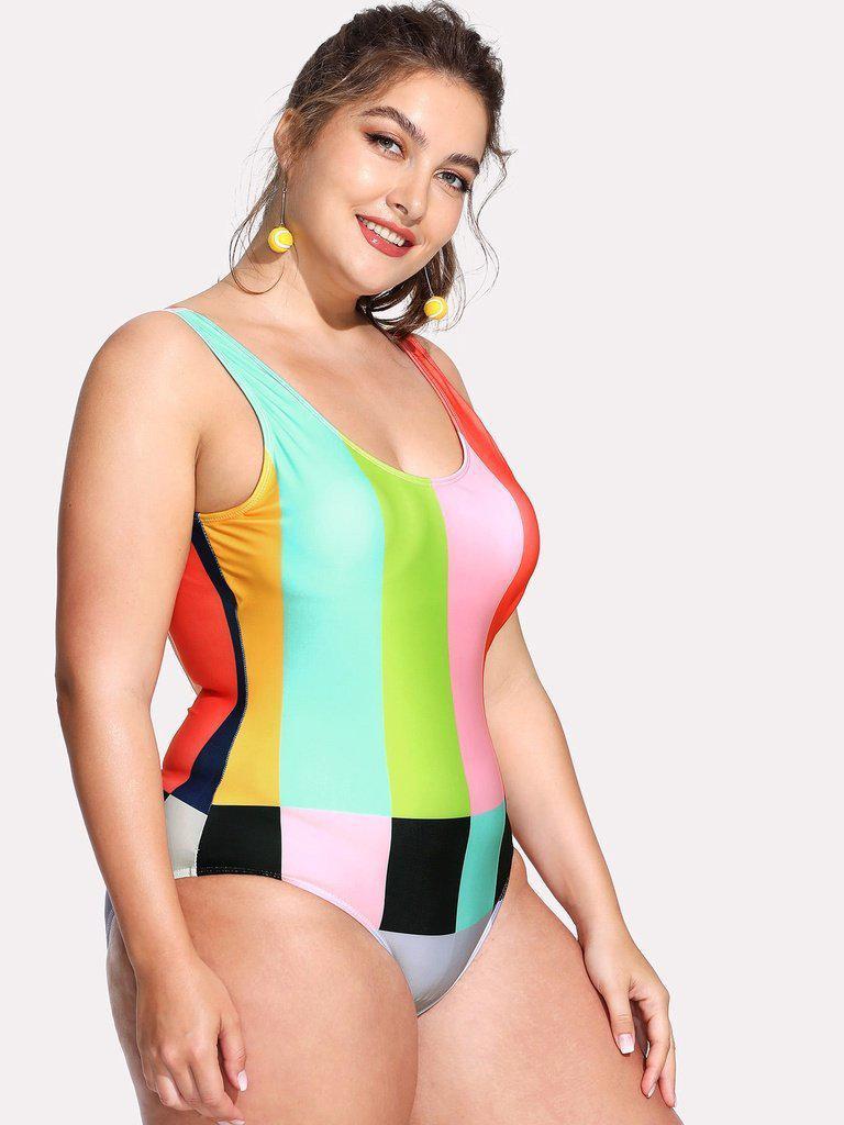 Open Back Colorblock Swimsuit-swimwear-Des Mess
