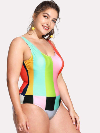Open Back Colorblock Swimsuit-swimwear-Des Mess