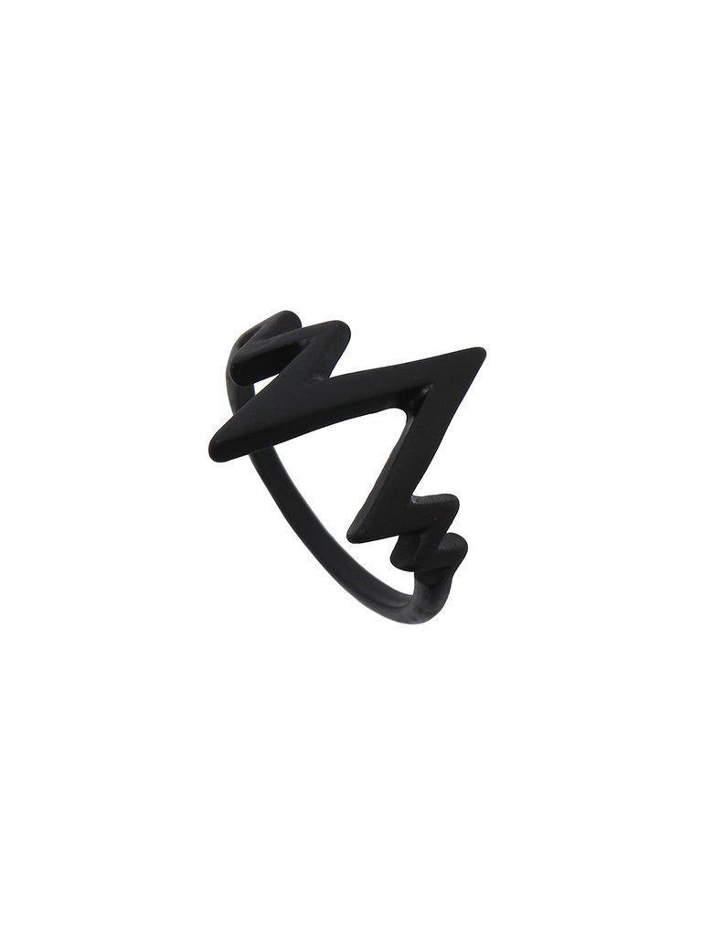 Black Electrocardiogram Shaped Ring-jewelry-Des Mess