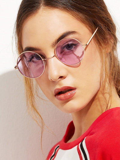 Gold Metal Frame Round Glasses-accessories-Des Mess