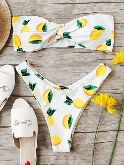 High Leg Twist Bikini Set-swimwear-Des Mess