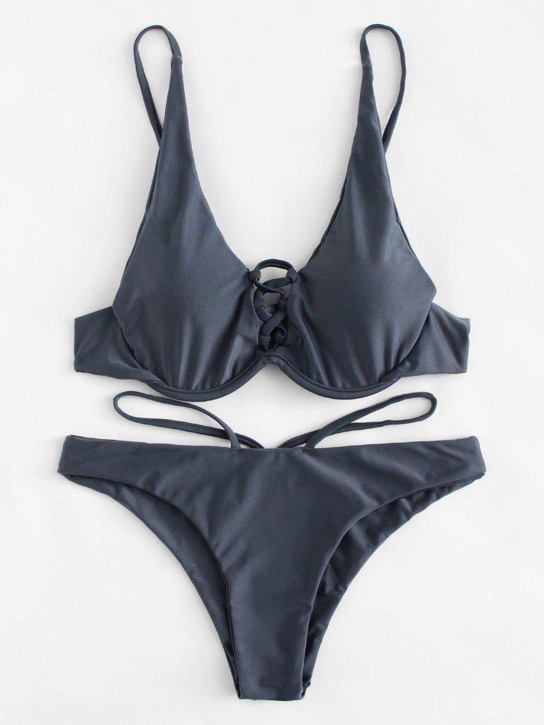 Criss Cross Bikini Set-swimwear-Des Mess