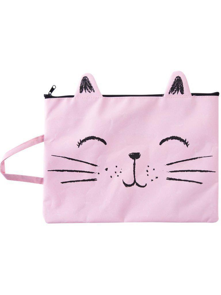 Cat Pattern Canvas File Folder Bag-others-Des Mess