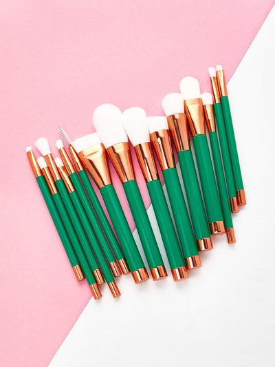 Color Block Makeup Brush 15pcs-makeup-Des Mess