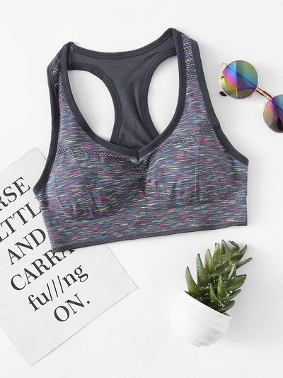 Space Dye Racerback Sports Bra-sportswear-Des Mess