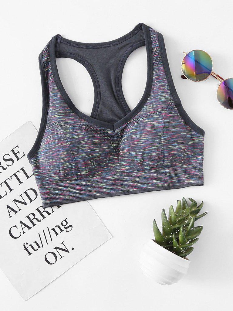 Space Dye Racerback Sports Bra-sportswear-Des Mess