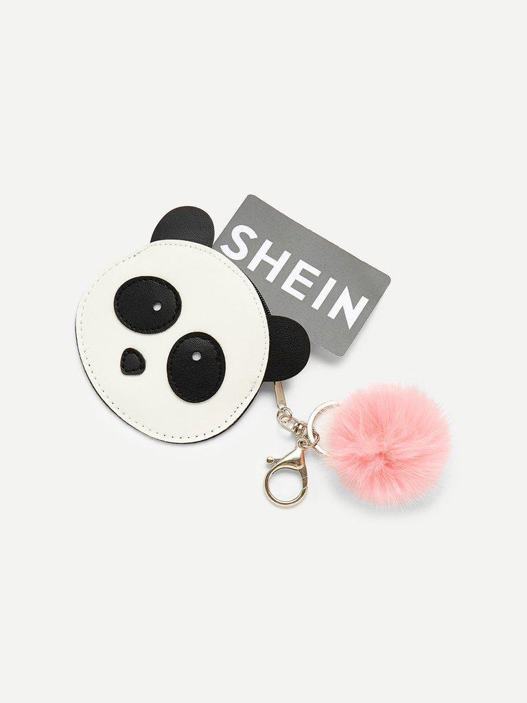 Pom Pom Decor Panda Wallet-accessories-Des Mess