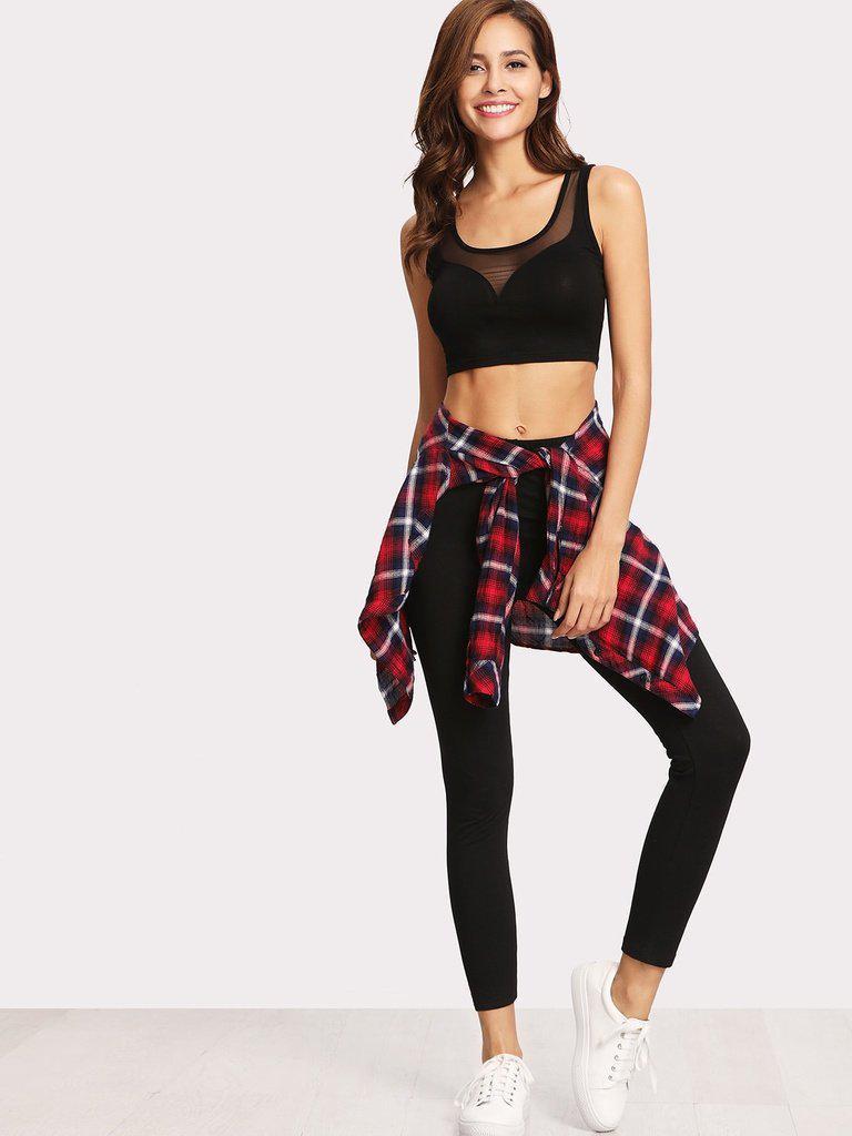 Mesh Insert Sports Bra-sportswear-Des Mess
