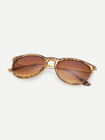 Leopard Frame Flat Lens Sunglasses-accessories-Des Mess
