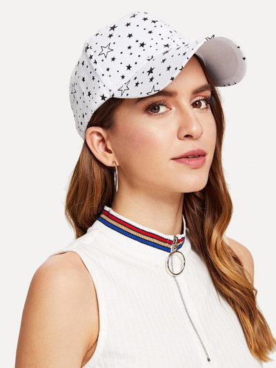Star Print Baseball Cap-accessories-Des Mess