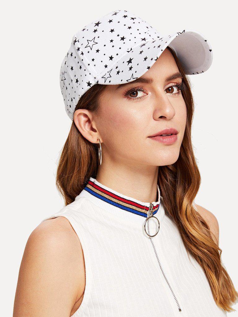 Star Print Baseball Cap-accessories-Des Mess