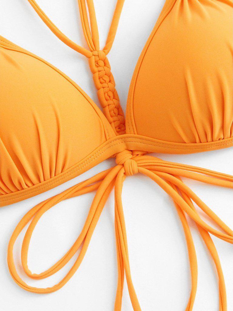 Woven Detail Strappy Bikini Set-swimwear-Des Mess