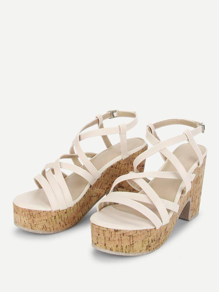 Strappy Platform Wedge Sandals-shoes-Des Mess