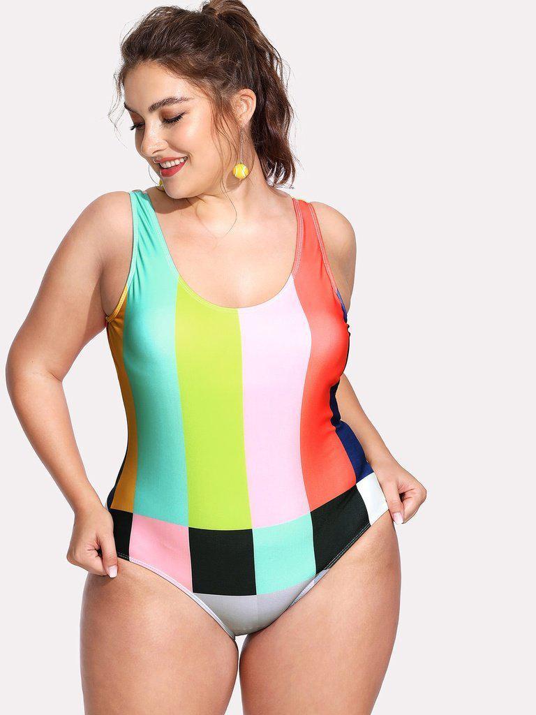 Open Back Colorblock Swimsuit-swimwear-Des Mess
