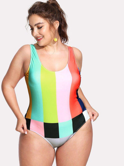 Open Back Colorblock Swimsuit-swimwear-Des Mess