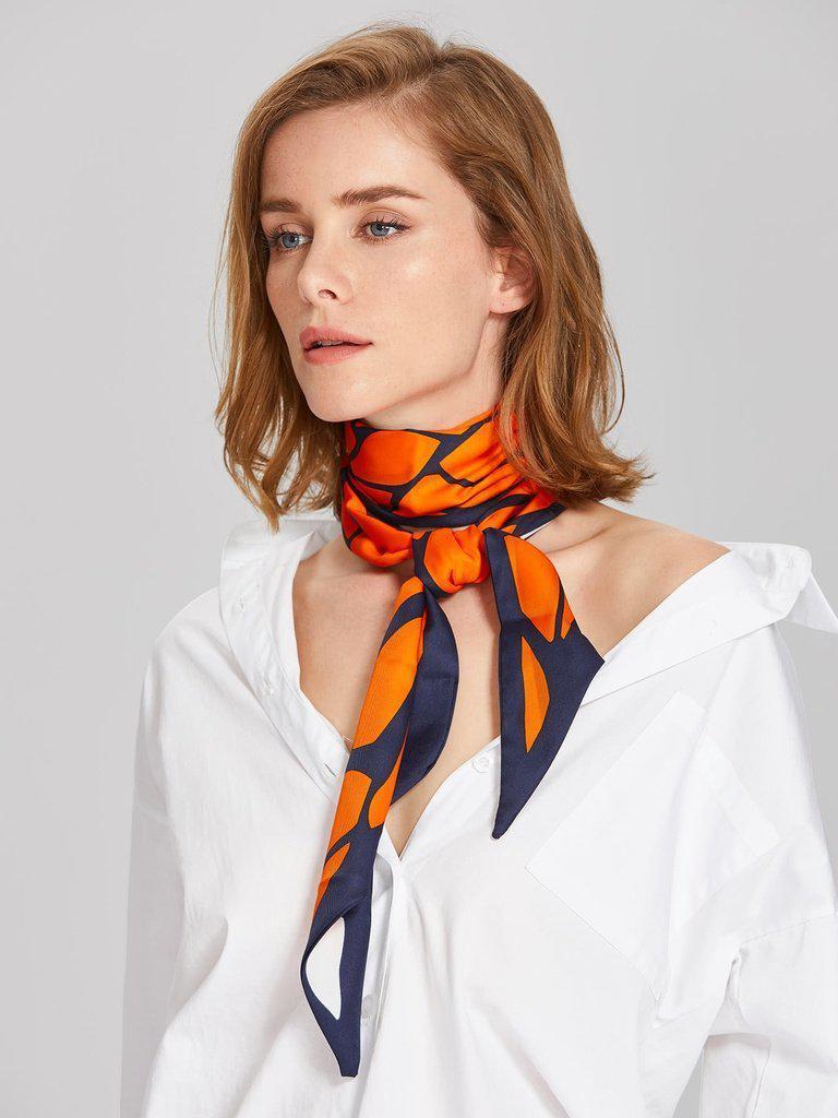 Graphic Print Skinny Scarf-accessories-Des Mess