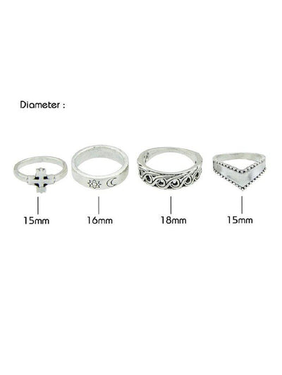 Sun Moon Ring Four-Piece Suit-jewelry-Des Mess