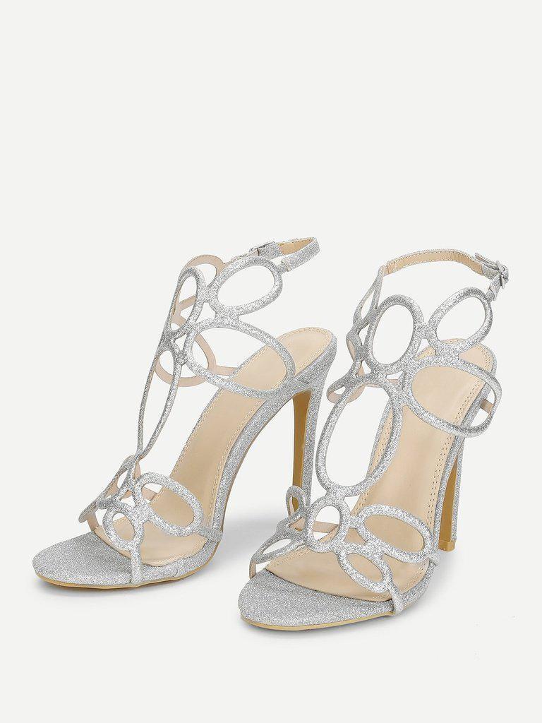 Glitter Design High Heel Sandals-shoes-Des Mess