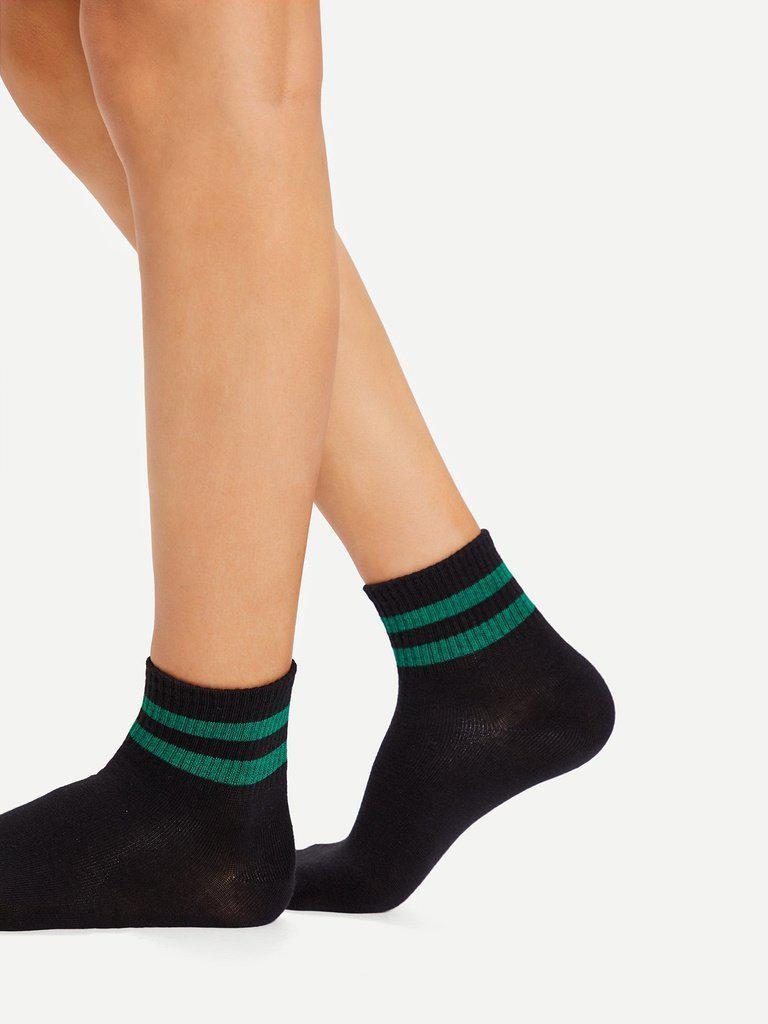 Striped Detail Ankle Socks 5Pairs-accessories-Des Mess