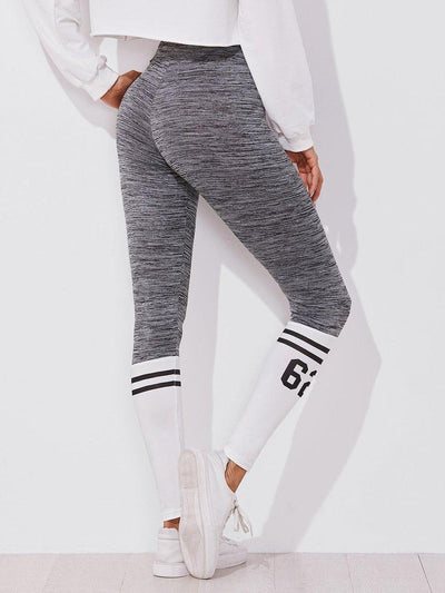 Varsity Print Space Dye Leggings-bottom-Des Mess