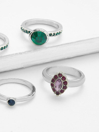 Rhinestone Ring Pack 4pcs-jewelry-Des Mess