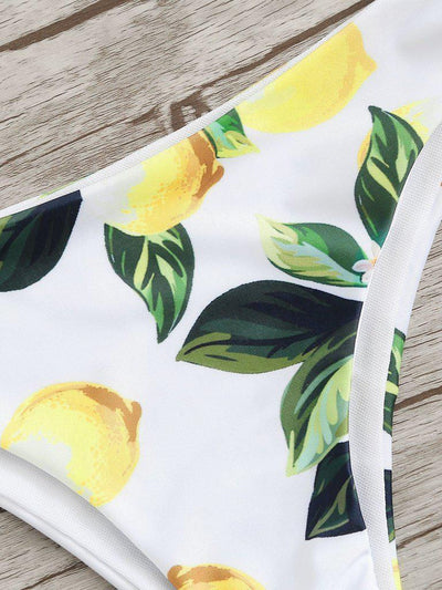 Fruit Print Twist Bikini Set-swimwear-Des Mess