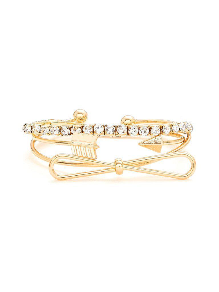 Rhinestone & Knot Design Bracelet Set--Des Mess