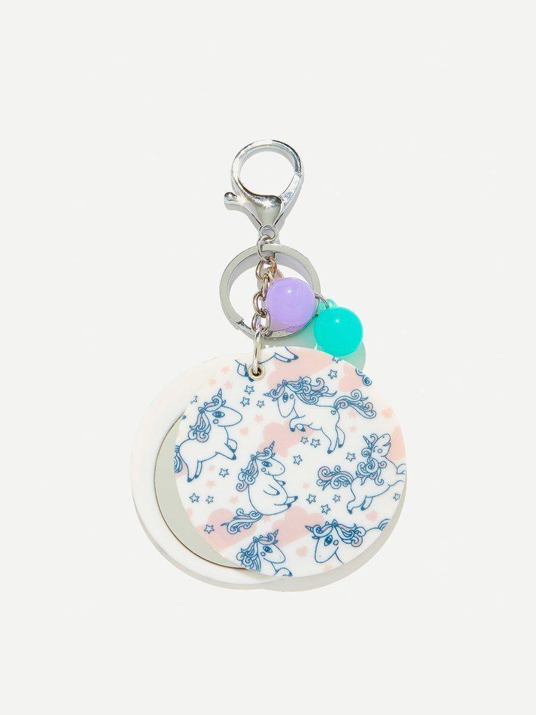 Random Color Ball Unicorn Round Keychain-others-Des Mess