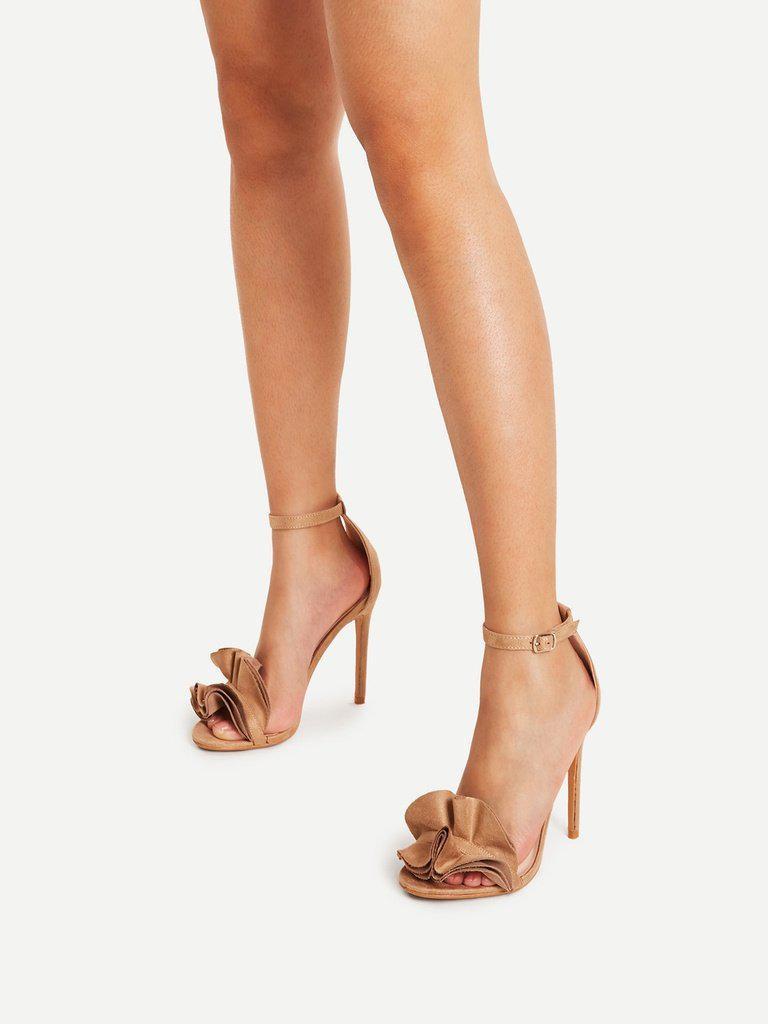 Layered Ruffle Design Stiletto Heels-shoes-Des Mess