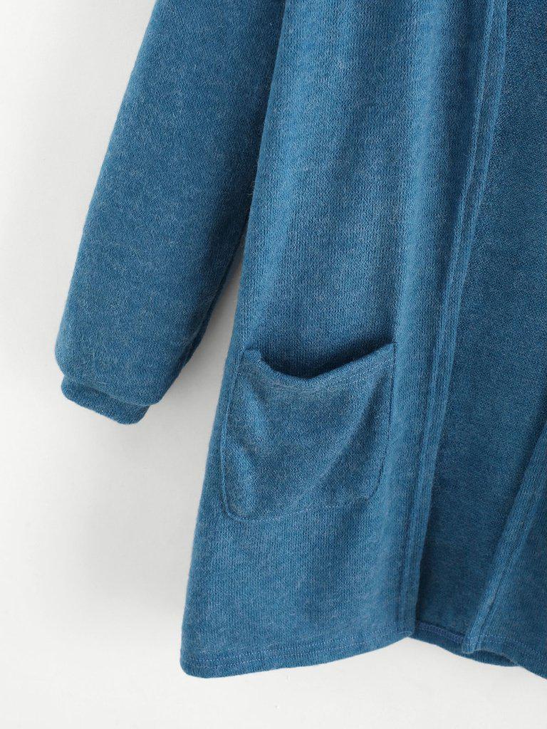 Elastic Cuff Cardigan With Pockets-outerwear-Des Mess