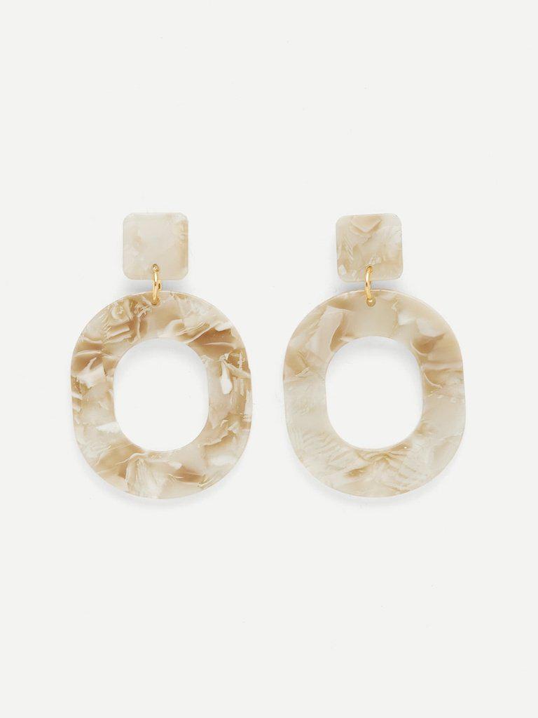 Geometric Design Stone Earrings-jewelry-Des Mess