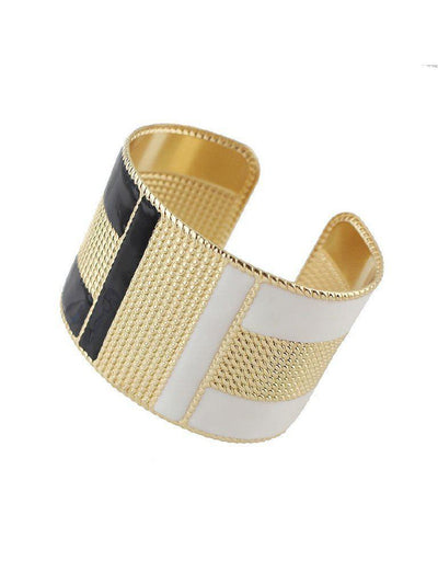 Black-W Steampunk Cuff Bracelets Bangles--Des Mess