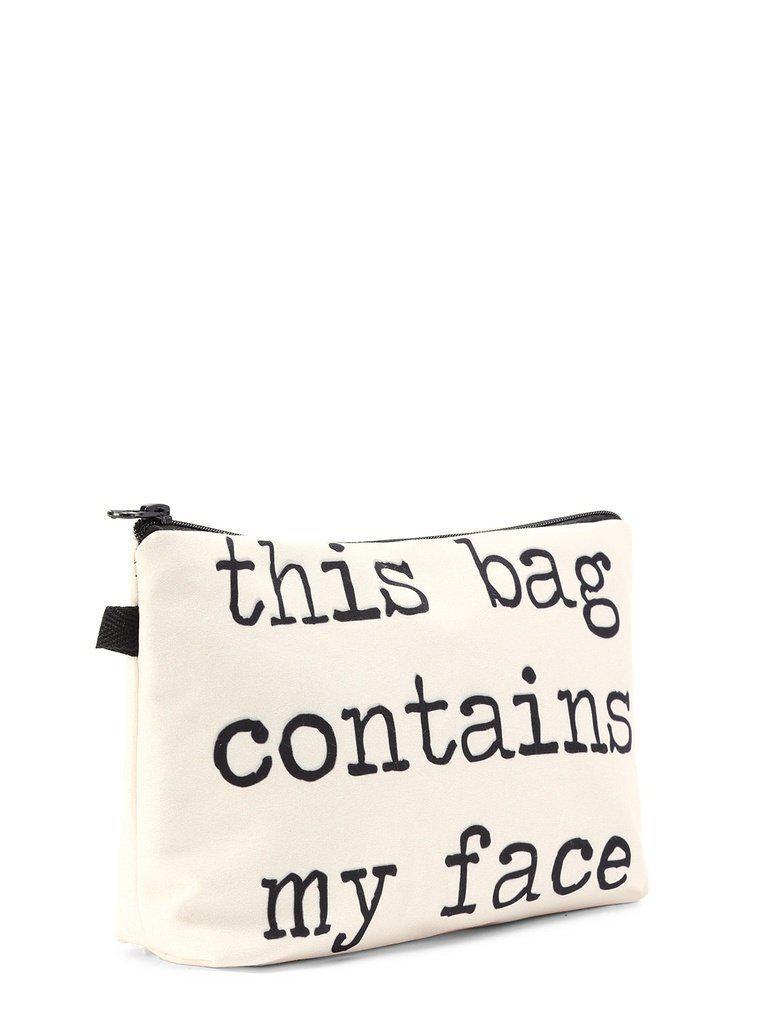Slogan Print Zipper Cosmetic Bag-makeup-Des Mess