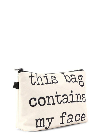 Slogan Print Zipper Cosmetic Bag-makeup-Des Mess
