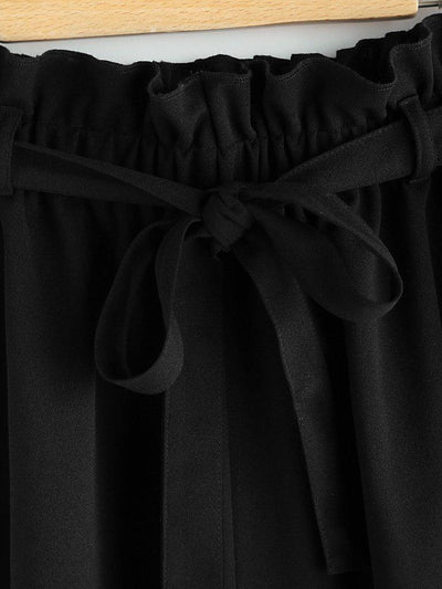 Frill Waist Self Belted Shorts-bottom-Des Mess