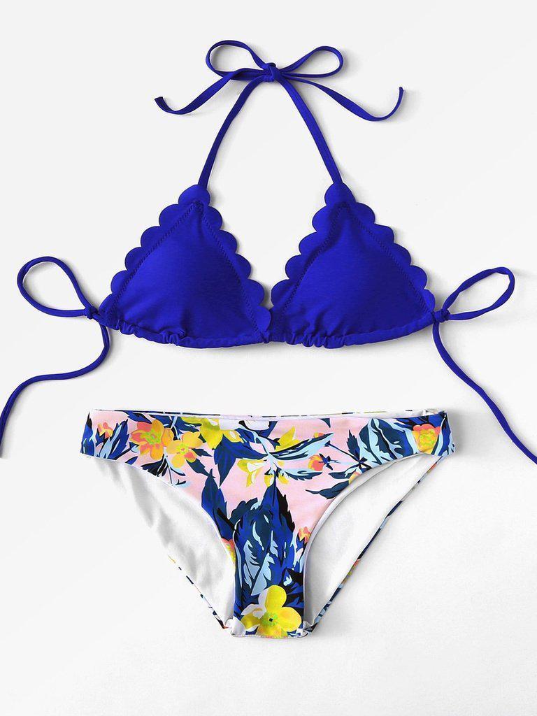 Scallop Edge Mix and Match Bikini Set-swimwear-Des Mess