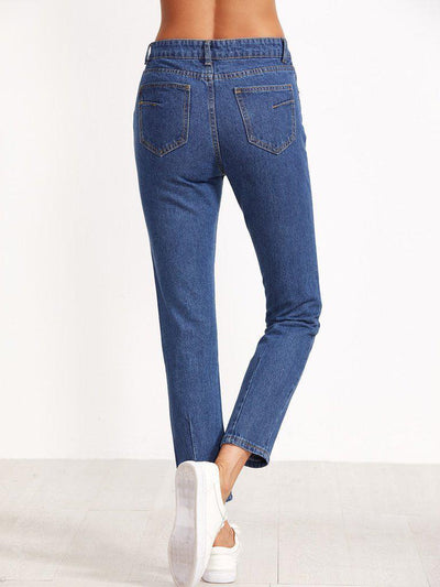 High Waist Straight Jeans-bottom-Des Mess